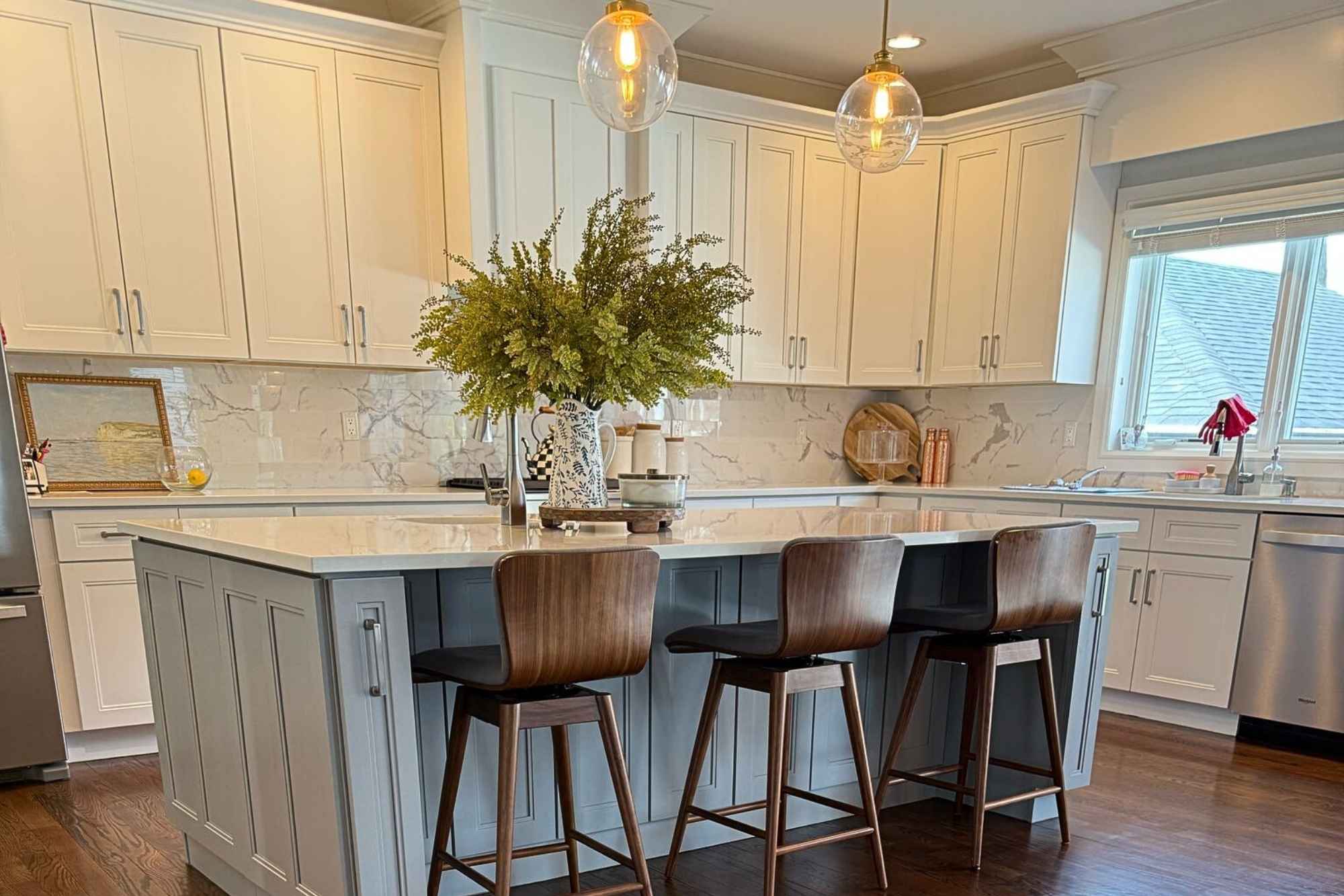 modern kitchen and living area after professional deep cleaning